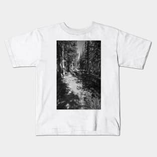 Glacier National Park Lake Wooded Path Kids T-Shirt